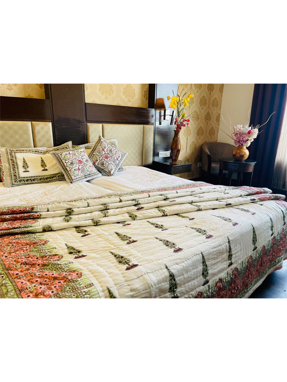 Mugal bagh hand block print reversible jaipuri razai ( quilt ) - Image 2