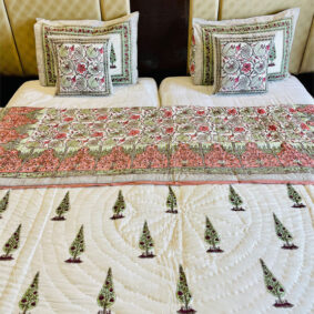 Mugal bagh hand block print reversible jaipuri razai ( quilt )