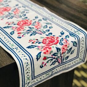 Rosabella Rosalind Jaipuri Hand Block Print Cotton Table Runner