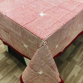 Classy Red Checks Hand Block Print Jaipuri Cotton Bedsheet With Two Reversible Pillow Cover